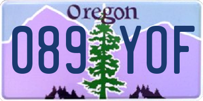 OR license plate 089YOF