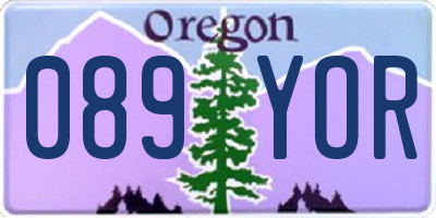 OR license plate 089YOR