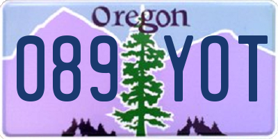 OR license plate 089YOT