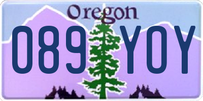OR license plate 089YOY