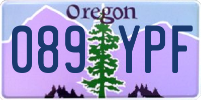 OR license plate 089YPF