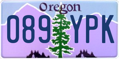 OR license plate 089YPK
