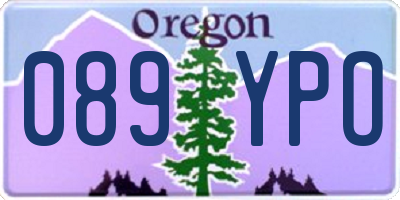 OR license plate 089YPO