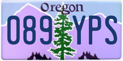 OR license plate 089YPS
