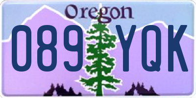 OR license plate 089YQK