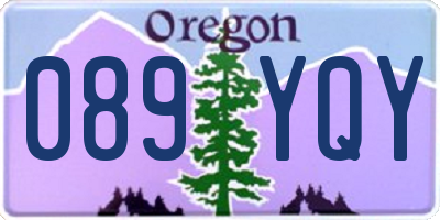 OR license plate 089YQY