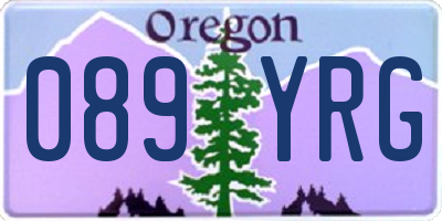 OR license plate 089YRG