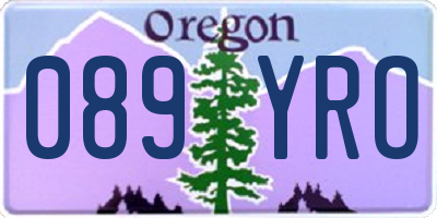 OR license plate 089YRO