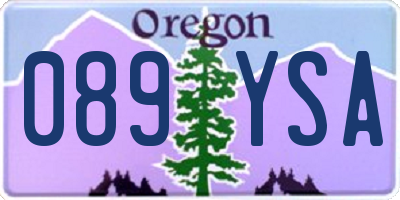 OR license plate 089YSA