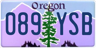 OR license plate 089YSB