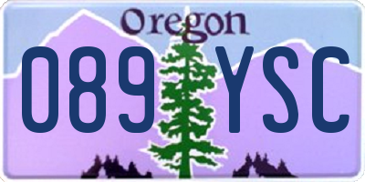 OR license plate 089YSC