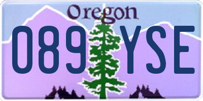 OR license plate 089YSE