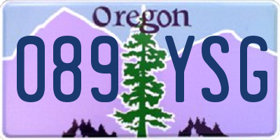 OR license plate 089YSG