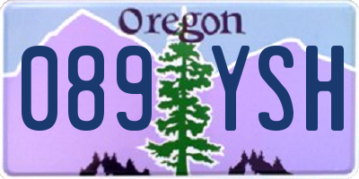 OR license plate 089YSH