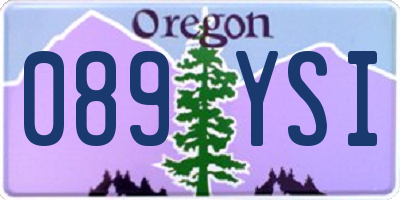 OR license plate 089YSI