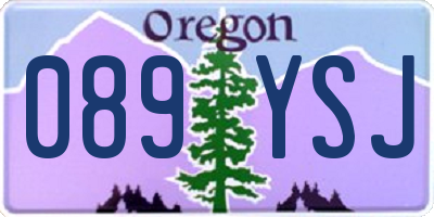 OR license plate 089YSJ
