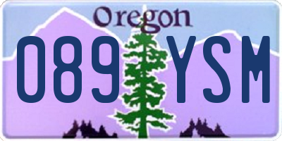 OR license plate 089YSM