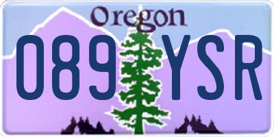 OR license plate 089YSR