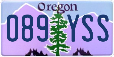 OR license plate 089YSS