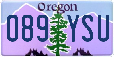 OR license plate 089YSU