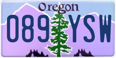 OR license plate 089YSW