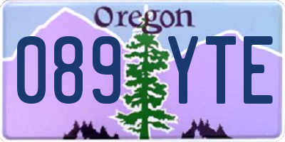 OR license plate 089YTE