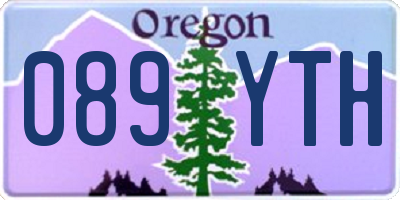 OR license plate 089YTH