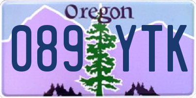 OR license plate 089YTK