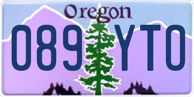 OR license plate 089YTO