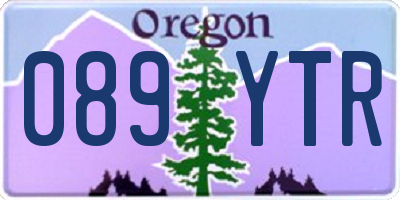 OR license plate 089YTR