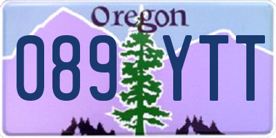 OR license plate 089YTT