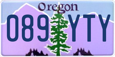 OR license plate 089YTY