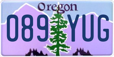 OR license plate 089YUG
