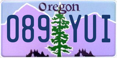 OR license plate 089YUI