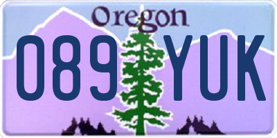 OR license plate 089YUK