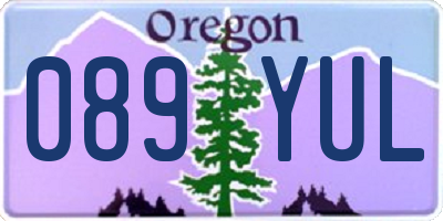 OR license plate 089YUL