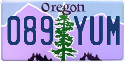 OR license plate 089YUM