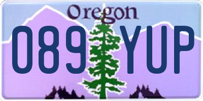 OR license plate 089YUP