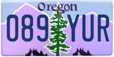OR license plate 089YUR