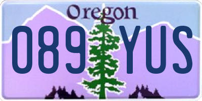 OR license plate 089YUS