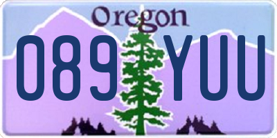 OR license plate 089YUU