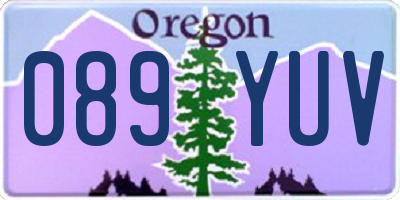 OR license plate 089YUV