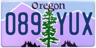 OR license plate 089YUX