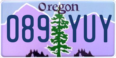 OR license plate 089YUY