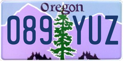 OR license plate 089YUZ