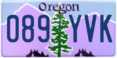 OR license plate 089YVK