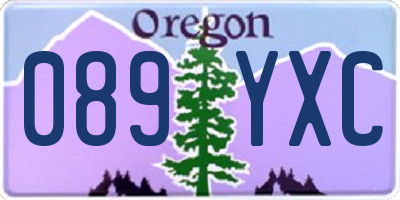 OR license plate 089YXC