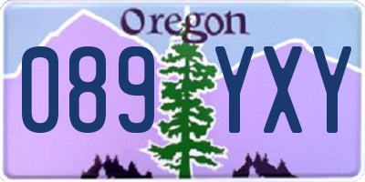 OR license plate 089YXY