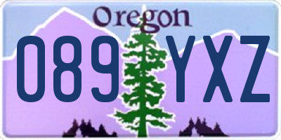 OR license plate 089YXZ