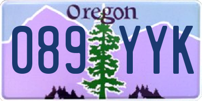 OR license plate 089YYK